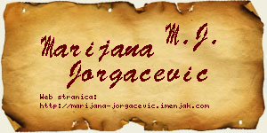 Marijana Jorgačević vizit kartica